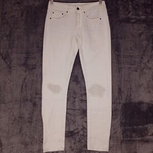 G-Star RAW Jeans Womens 27x30 White 3301 Mid Skinny Restored Denim‎ Repaired